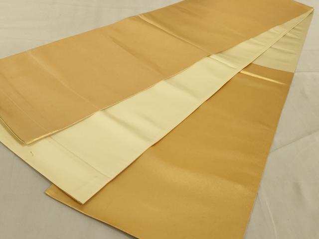 平和屋着物◎六通柄袋帯　黄金色　正絹　逸品　AABC3598ou