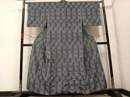 平和屋着物●上質な紬　間道　正絹　逸品　AABC3641ph