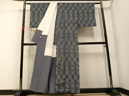 平和屋着物●上質な紬　間道　正絹　逸品　AABC3641ph