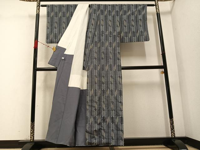 平和屋着物●上質な紬　間道　正絹　逸品　AABC3641ph