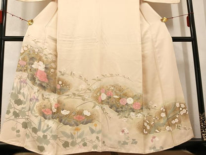 平和屋着物●訪問着 草花文 暈し染め 金彩 正絹 逸品 AABC3649ph