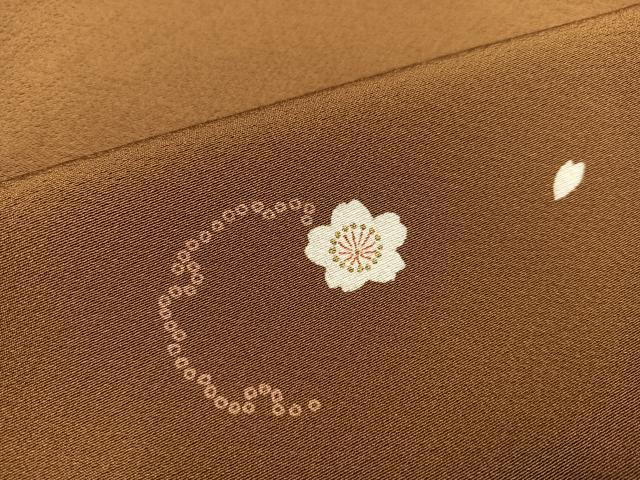 平和屋着物●上質な小紋 雪輪桜文 金彩 正絹 逸品 AABC3651ph