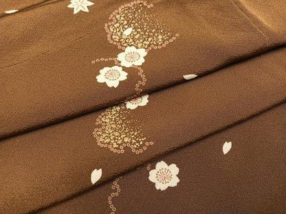 平和屋着物●上質な小紋 雪輪桜文 金彩 正絹 逸品 AABC3651ph
