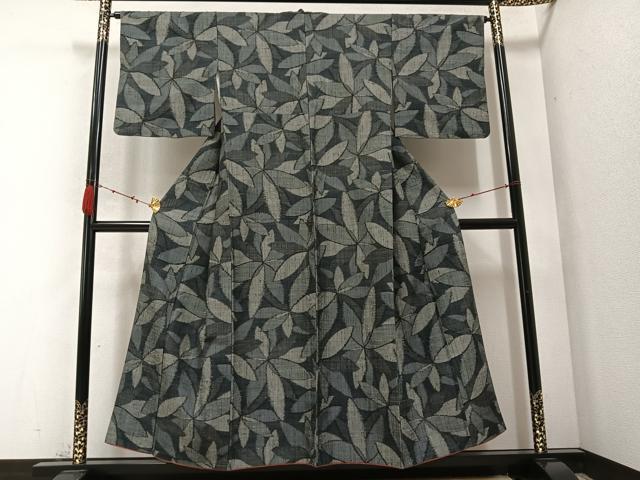 平和屋着物●上質な紬　花尽くし　正絹　逸品　AABC3655ph