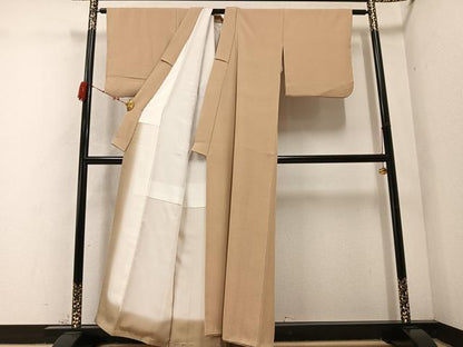 平和屋着物●上質な色無地 飴色 正絹 逸品 AABC3663ph