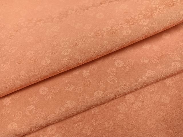 平和屋着物●上質な色無地　花地紋　宍色　正絹　逸品　AABC3668ph