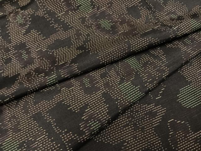 平和屋着物●本場大島紬　草花文　正絹　逸品　AABC3670ph