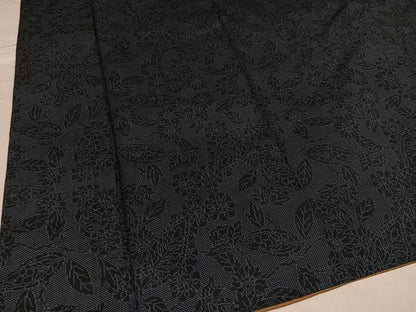 平和屋着物●本場大島紬　一元絣　草花文　正絹　逸品　AABC3672ph