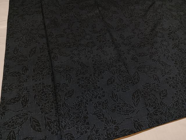 平和屋着物●本場大島紬　一元絣　草花文　正絹　逸品　AABC3672ph