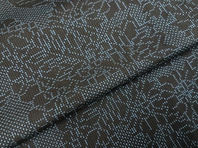 平和屋着物●本場大島紬　一元絣　草花文　正絹　逸品　AABC3672ph