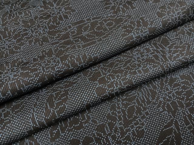 平和屋着物●本場大島紬　一元絣　草花文　正絹　逸品　AABC3672ph
