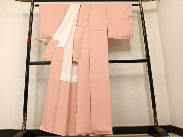 平和屋着物●上質な色無地 赤香色 正絹 逸品 未使用 AABC3677ph