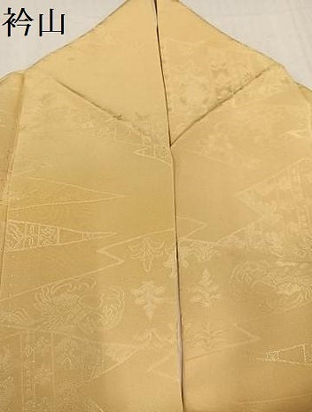 平和屋着物●上質な色無地 草花地紋 蜂蜜色 正絹 逸品 AABC3691ph
