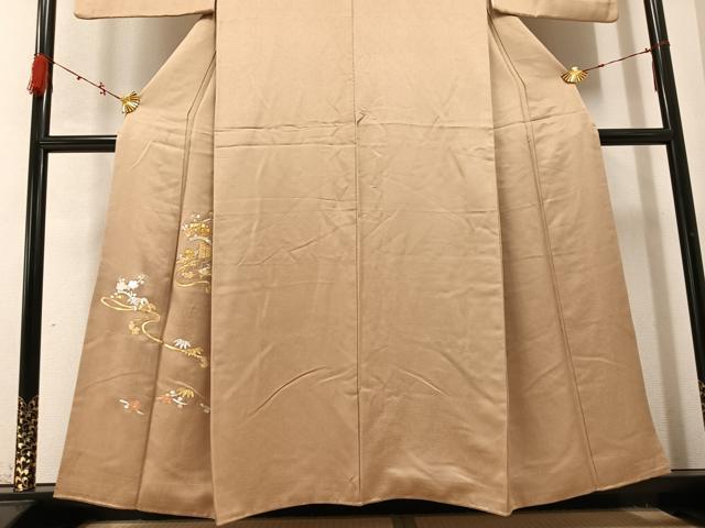平和屋着物●色留訪問着　佐賀錦　刺繍　松竹梅貝桶文　金銀糸　正絹　逸品　AABC3696ph