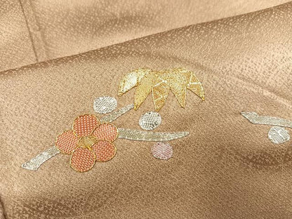 平和屋着物●色留訪問着　佐賀錦　刺繍　松竹梅貝桶文　金銀糸　正絹　逸品　AABC3696ph