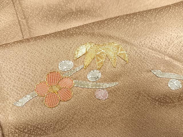 平和屋着物●色留訪問着　佐賀錦　刺繍　松竹梅貝桶文　金銀糸　正絹　逸品　AABC3696ph