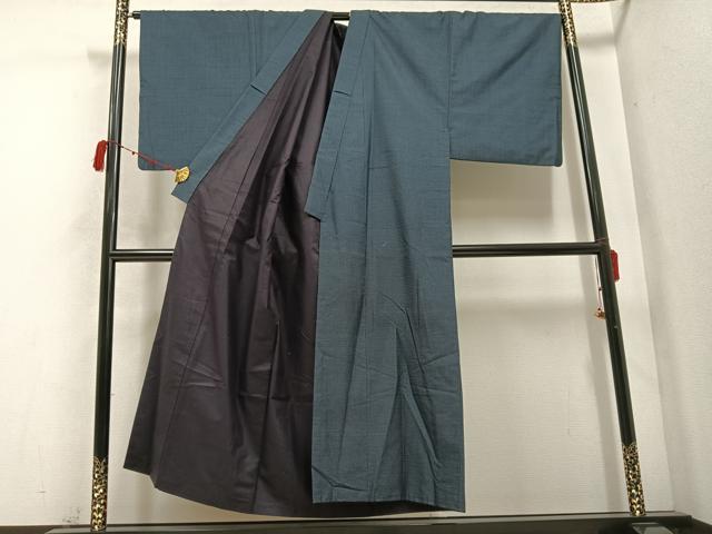 平和屋着物●男性　本場大島紬　アンサンブル　100亀甲　総詰め　正絹　逸品　AABC3701ph