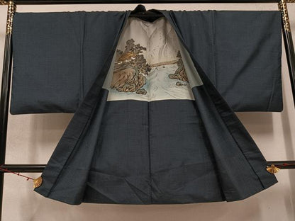 平和屋着物●男性　本場大島紬　アンサンブル　100亀甲　総詰め　正絹　逸品　AABC3701ph