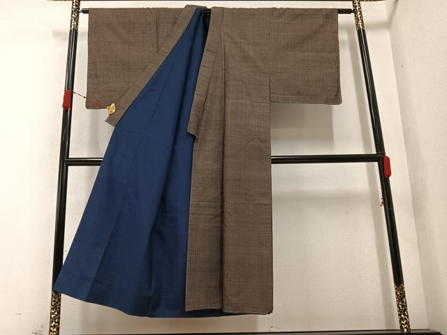 平和屋着物●男性 紬 アンサンブル 正絹 逸品 未使用 AABC3706ph