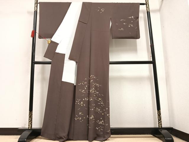 平和屋着物●訪問着 刺繍 草花文 金糸 正絹 逸品 AABC3715ph