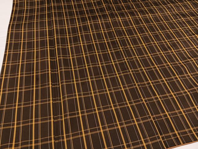 平和屋着物●黄八丈 紬 格子 正絹 逸品 AABC3719ph