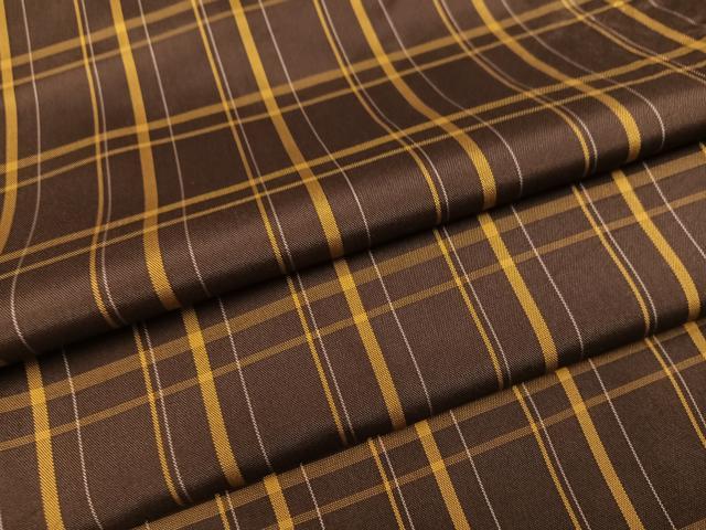 平和屋着物●黄八丈 紬 格子 正絹 逸品 AABC3719ph