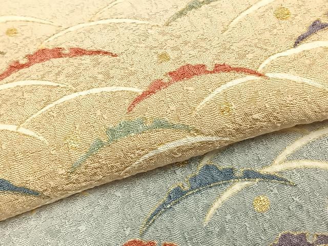 平和屋着物▽上質な小紋 単衣 雪芝文 金彩 正絹 逸品 AABC3725fy