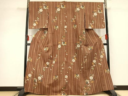 平和屋着物▽上質な小紋 単衣 辻が花 正絹 逸品 未使用 AABC3726fy