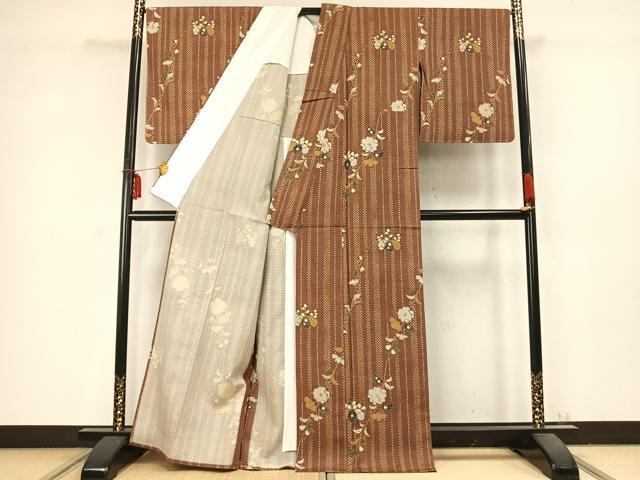 平和屋着物▽上質な小紋 単衣 辻が花 正絹 逸品 未使用 AABC3726fy
