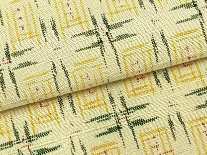 平和屋着物▽上質な紬　単衣　幾何学文様　正絹　逸品　AABC3728fy