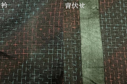 平和屋着物▽上質な紬　単衣　斜縞　正絹　逸品　AABC3729fy