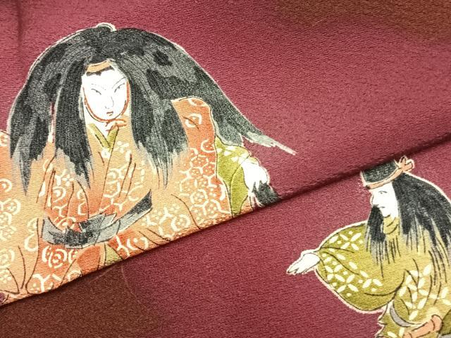 平和屋着物▽訪問着　単衣　雲取り人物文　正絹　逸品　未使用　AABC3736fy