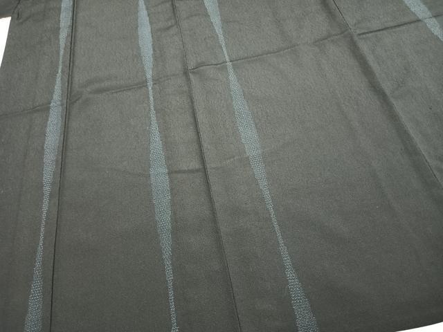 平和屋着物▽塩沢亀甲絣 単衣 110亀甲 幾何学文様 反端付き 正絹 逸品 AABC3739fy