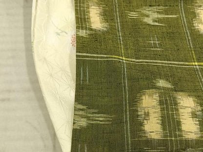 平和屋着物▽上質な紬 単衣 遠州椿 三越扱い 正絹 逸品 AABC3741fy