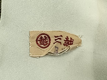 平和屋着物▽上質な紬 単衣 遠州椿 三越扱い 正絹 逸品 AABC3741fy