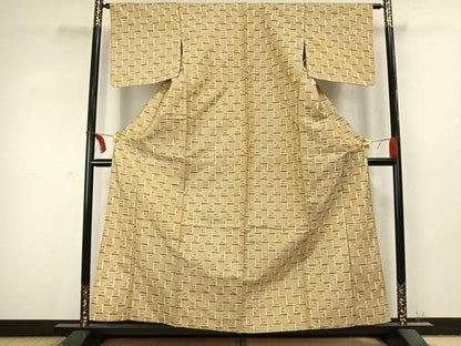 平和屋着物▽本場琉球絣 単衣 紬 正絹 逸品 AABC3745fy
