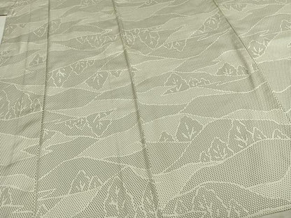 平和屋着物▽上質な紬 単衣 樹林文 正絹 逸品 AABC3747fy