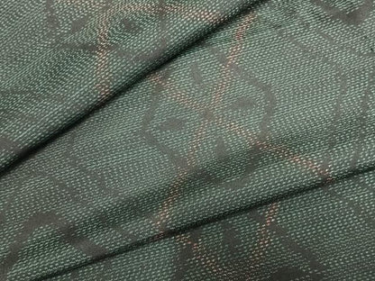 平和屋着物▽本場大島紬 単衣 幾何学文様 正絹 逸品 AABC3748fy