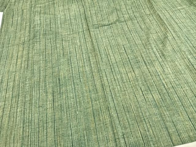 平和屋着物▽上質な紬 単衣 縞 正絹 逸品 AABC3751fy