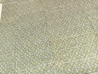 平和屋着物▽上質な小紋　単衣　吉祥花文　正絹　逸品　AABC3753fy