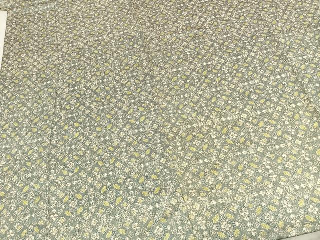 平和屋着物▽上質な小紋　単衣　吉祥花文　正絹　逸品　AABC3753fy