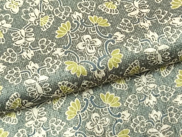 平和屋着物▽上質な小紋　単衣　吉祥花文　正絹　逸品　AABC3753fy