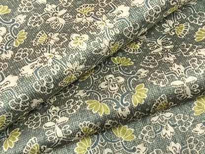 平和屋着物▽上質な小紋　単衣　吉祥花文　正絹　逸品　AABC3753fy