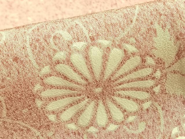 平和屋着物▽訪問着　単衣　草花文　正絹　逸品　AABC3754fy