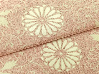 平和屋着物▽訪問着　単衣　草花文　正絹　逸品　AABC3754fy