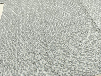 平和屋着物▽上質な小紋 単衣 亀甲花文 正絹 逸品 AABC3755fy