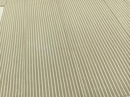 平和屋着物▽お召 単衣 縞 正絹 逸品 AABC3757fy