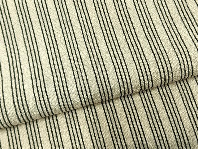 平和屋着物▽お召 単衣 縞 正絹 逸品 AABC3757fy