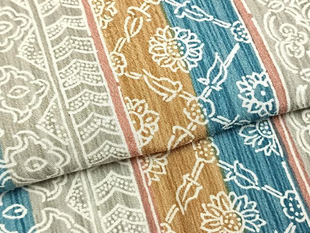 平和屋着物▽上質な小紋 単衣 花間道 正絹 逸品 AABC3762fy
