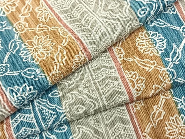 平和屋着物▽上質な小紋 単衣 花間道 正絹 逸品 AABC3762fy